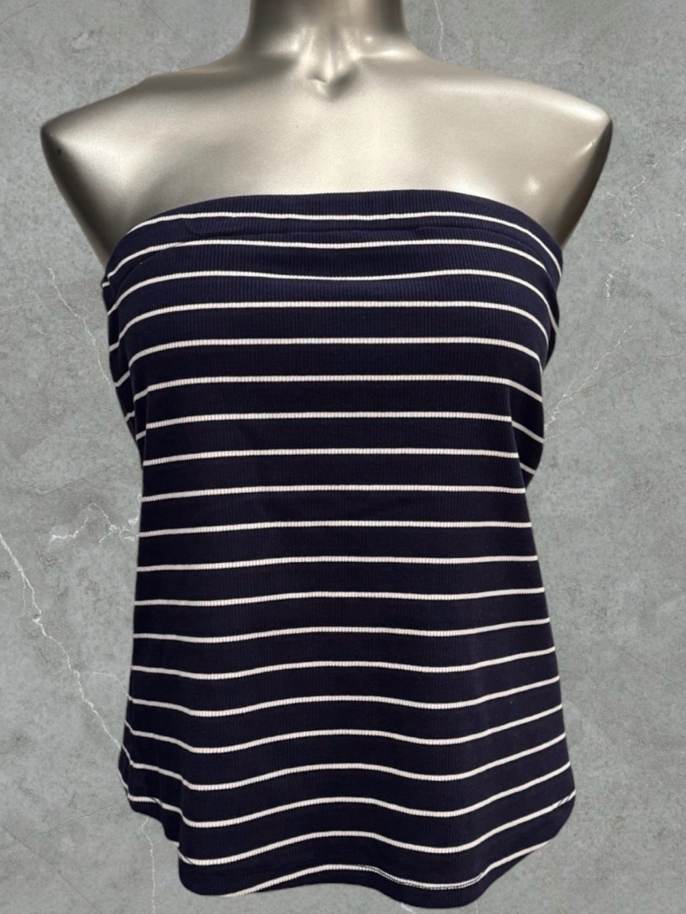 $8 Add-on | Navy and White Striped Tube Top